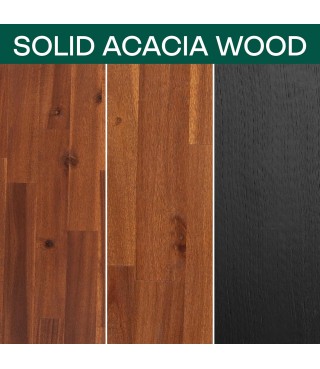 Acacia Emery Wooden Platform Bed Frame with Nightstand Set