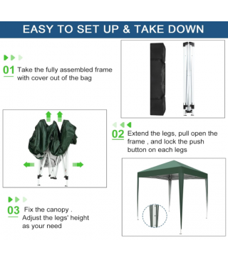 Pop Up Canopy Tent, Outdoor Instant Shelter Folding Canopy with 4 Side Walls and Carry Bag for Commercial Events