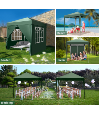 Pop Up Canopy Tent, Outdoor Instant Shelter Folding Canopy with 4 Side Walls and Carry Bag for Commercial Events