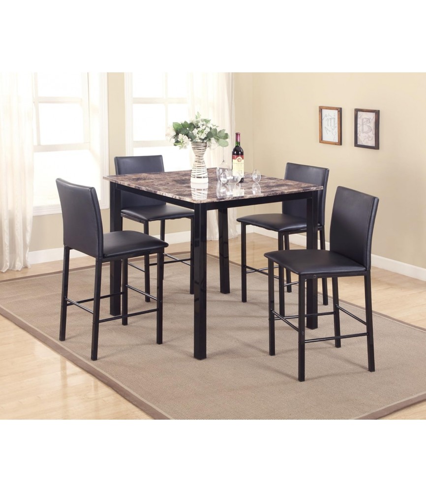 5 Piece Citico Counter Height Dining Set with Laminated Faux Marble Top