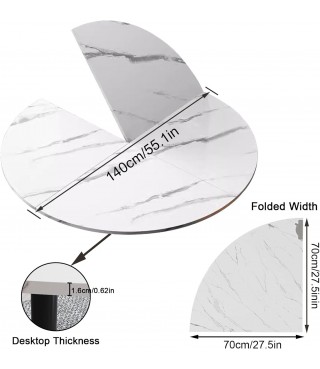 Large Round Folding Table Top, 4-Folding Wood Table top