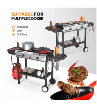 Camping Propane Stove with Wheels