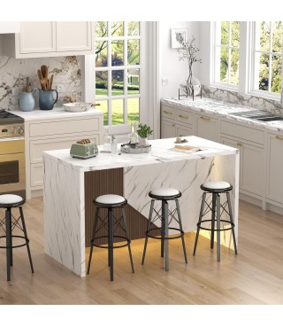 68’’ Island Table for Dining Room – Large Modern Dining Table Seats 6–8 with LED Lights