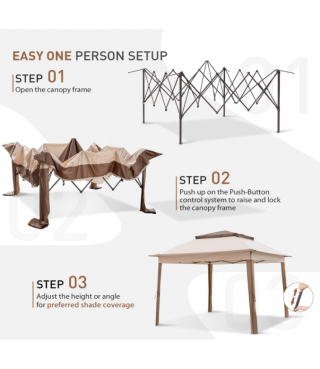 Pop Up Instant Gazebo Tent with Mosquito Netting Outdoor Canopy Shelter