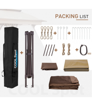 Pop Up Instant Gazebo Tent with Mosquito Netting Outdoor Canopy Shelter