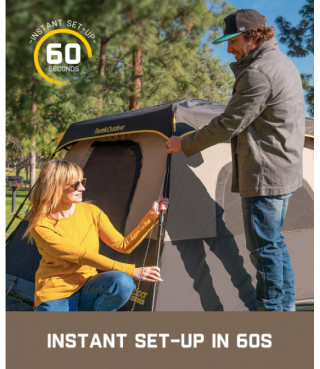 Camping Tent 4/6/8/10 Person Instant Cabin Tent Setup in 60 Seconds with Rainfly & Windproof Portable with Carry Bag