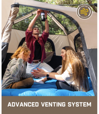 Camping Tent 4/6/8/10 Person Instant Cabin Tent Setup in 60 Seconds with Rainfly & Windproof Portable with Carry Bag