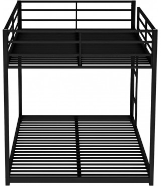 Full Over Full Metal Bunk Bed with Full-Length Guardrail