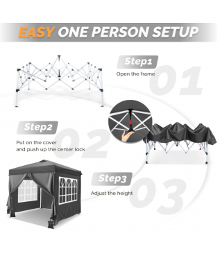 Pop Up Canopy Tent with 4 Sidewalls & Sandbags