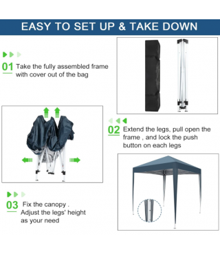 Pop Up Canopy Tent, Outdoor Instant Shelter Folding Canopy with 4 Side Walls 6.5'