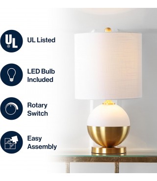 Ceramic/Metal LED Table Lamp Modern Bedside Desk 3.5"