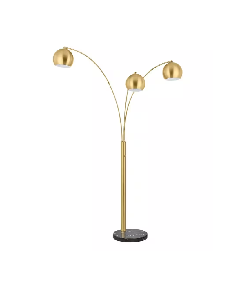 Flower Standing 3-Light Arc Floor Lamp with Metal Shades 74.5''