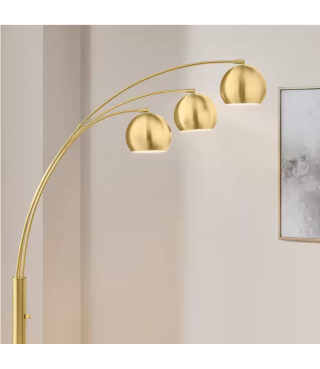 Flower Standing 3-Light Arc Floor Lamp with Metal Shades 74.5''