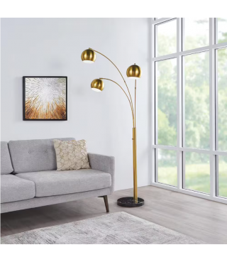 Flower Standing 3-Light Arc Floor Lamp with Metal Shades 74.5''