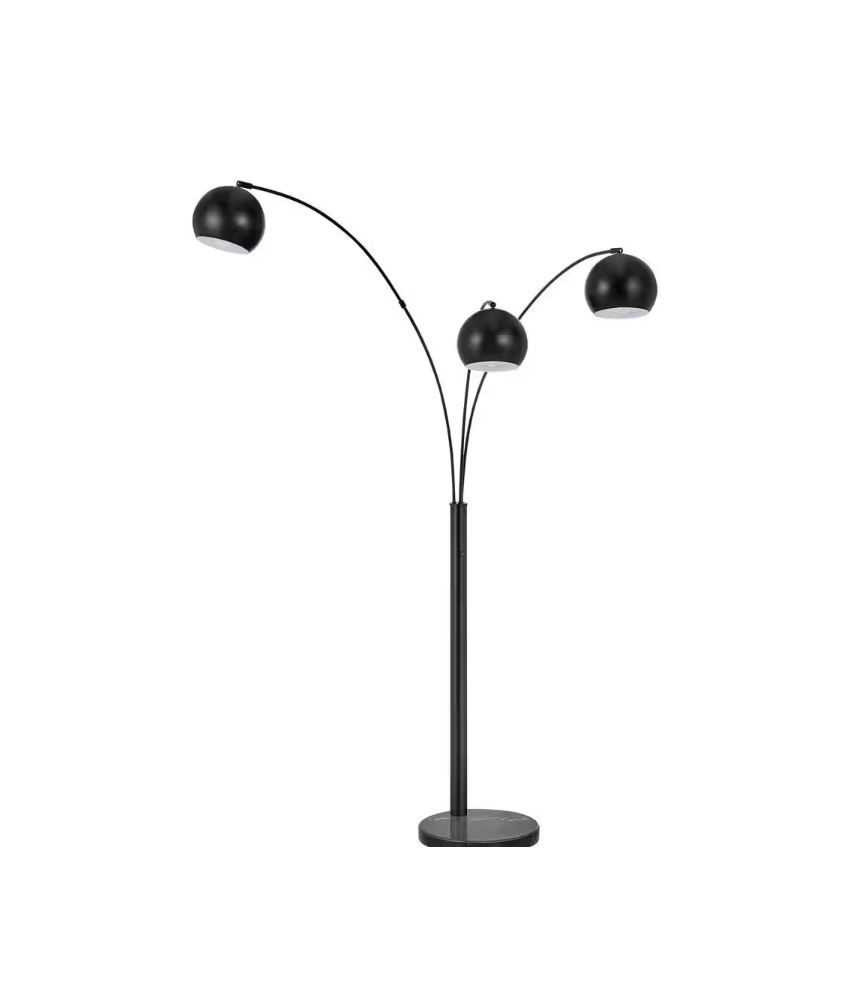 Flower Standing 3-Light Arc Floor Lamp with Metal Shades 74.5''