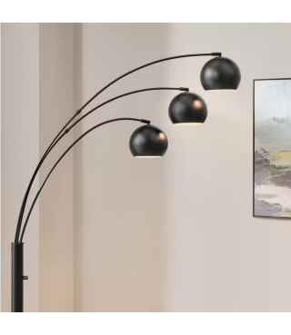 Flower Standing 3-Light Arc Floor Lamp with Metal Shades 74.5''