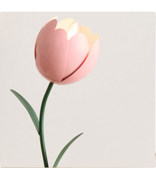 Pink Tulip Plant Table Lamp 19''