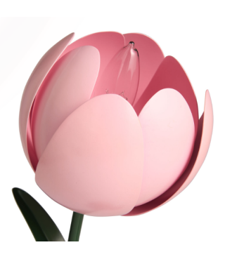 Pink Tulip Plant Table Lamp 19''