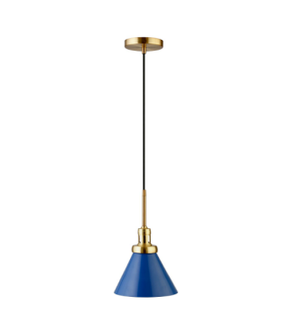 Blue Metal Brass Cone Shade...