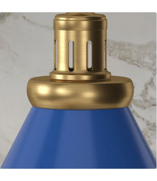 Blue Metal Brass Cone Shade Pendant 8.63"