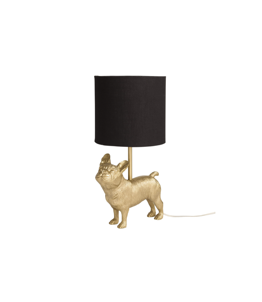 Gold Metal French Bulldog Desk Lamp 19.75"