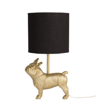 Gold Metal French Bulldog Desk Lamp 19.75"