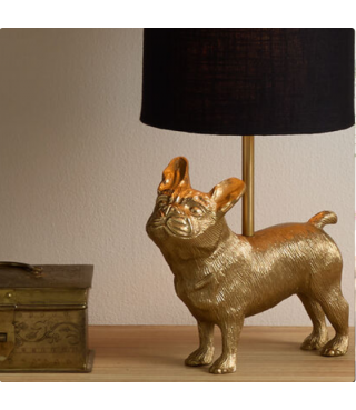 Gold Metal French Bulldog Desk Lamp 19.75"