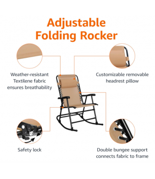 Affordable Folding Chairs for Outside, Beige 26''