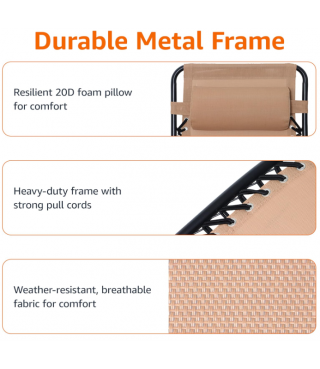 Affordable Folding Chairs for Outside, Beige 26''