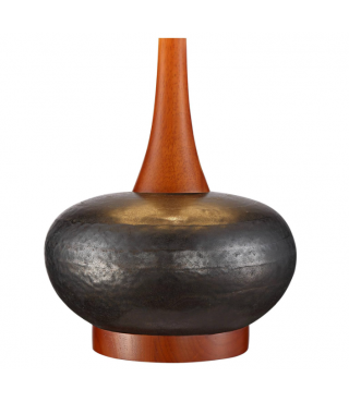 Lighting Mid Century Wood Base Table Lamp 24.5"