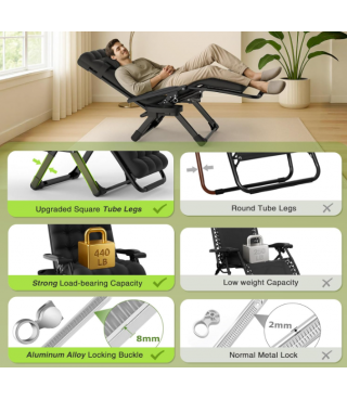 Reclining Patio Chairs Folding Recliner for Indoor and Outdoor