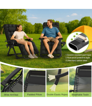 Reclining Patio Chairs Folding Recliner for Indoor and Outdoor