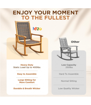 Wood Wicker Rocking Chair