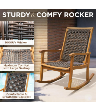 Wood Wicker Rocking Chair