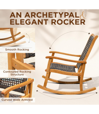 Wood Wicker Rocking Chair
