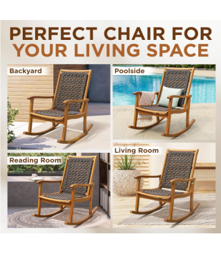 Wood Wicker Rocking Chair