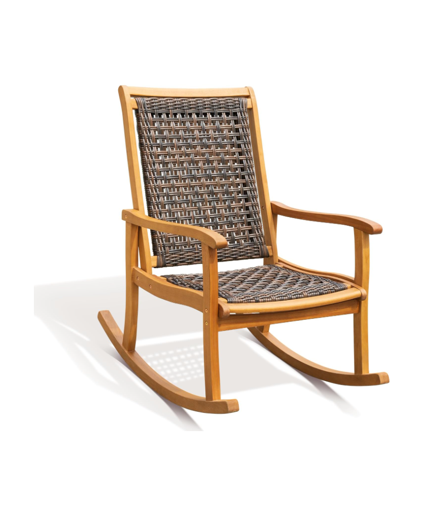 Wood Wicker Rocking Chair