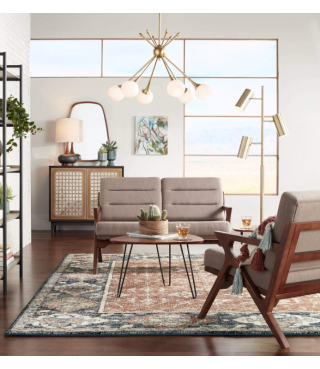 Lighting Mid Century Wood Base Table Lamp 24.5"