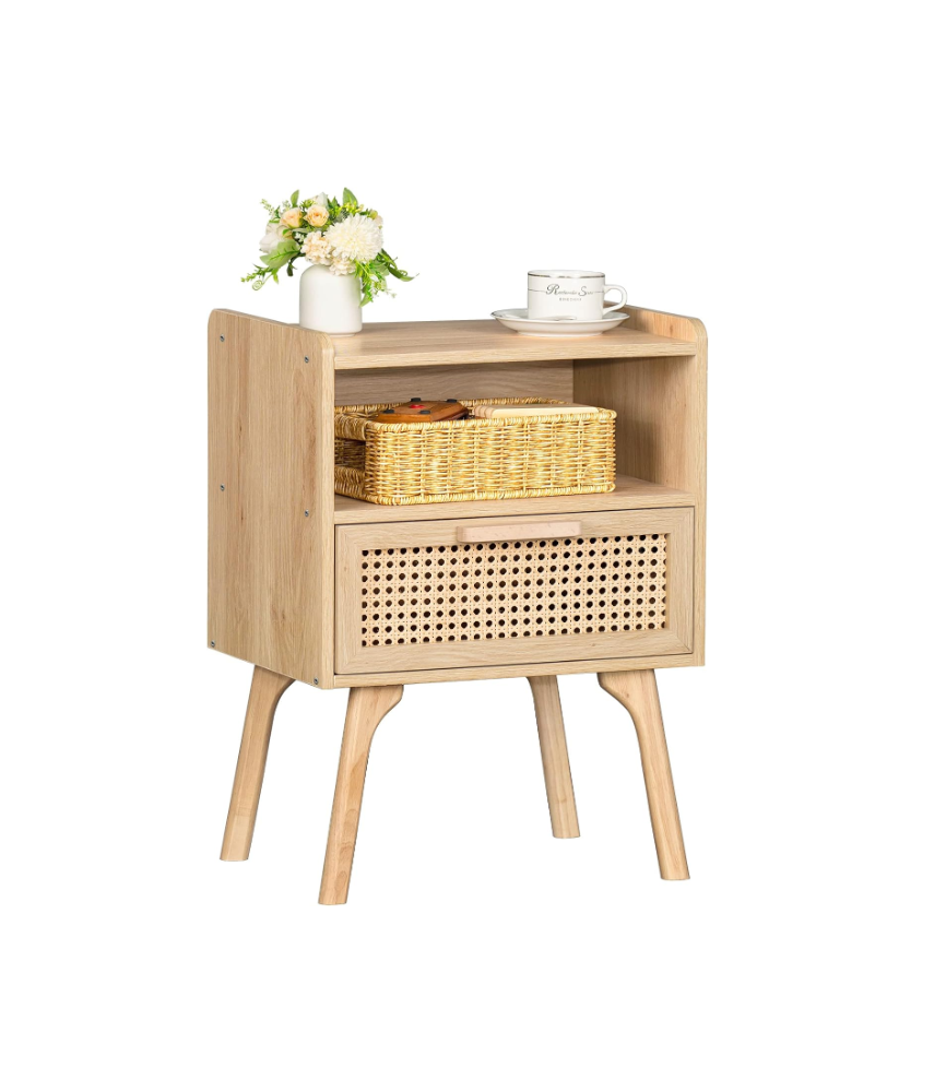 Side Table with Drawer Open Shelf
