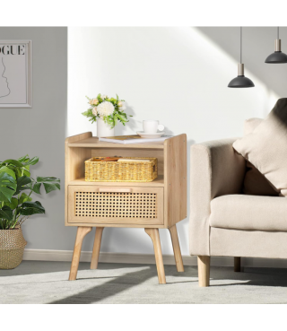 Side Table with Drawer Open Shelf