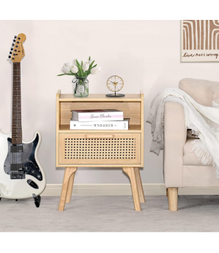 Side Table with Drawer Open Shelf