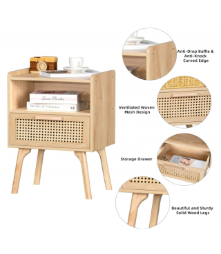 Side Table with Drawer Open Shelf