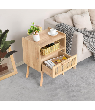 Side Table with Drawer Open Shelf