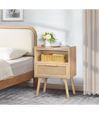 Side Table with Drawer Open Shelf