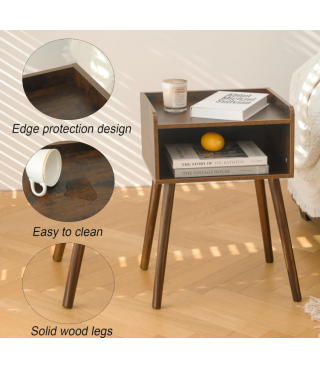 Mid Century Modern Side Table Bedroom with Storage