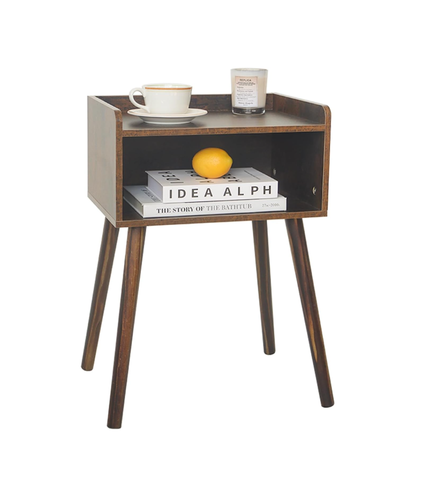 Mid Century Modern Side Table Bedroom with Storage