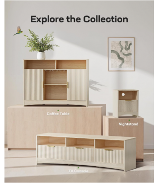 Adjustable Bedside Table with USB & AC Ports, 1 Drawer End Table