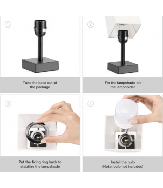 Boxed Table Lamp for Bedroom/ Bedside Lamps for Nightstand, Minimalist