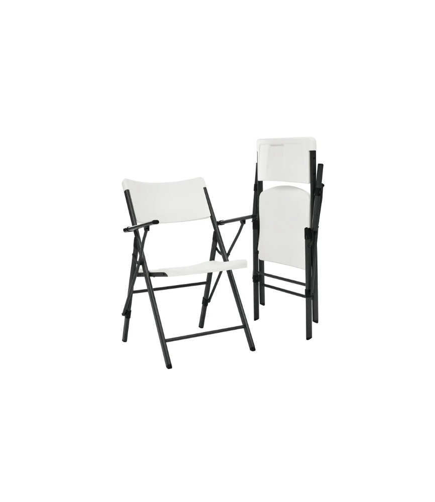 Commercial Plastic Folding Chair with Armrests (Set of 2)