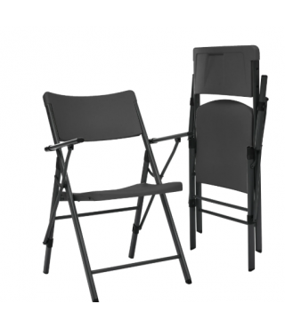 Commercial Plastic Folding Chair with Armrests (Set of 2)
